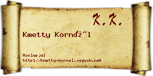 Kmetty Kornél névjegykártya