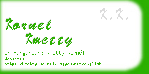 kornel kmetty business card