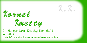 kornel kmetty business card